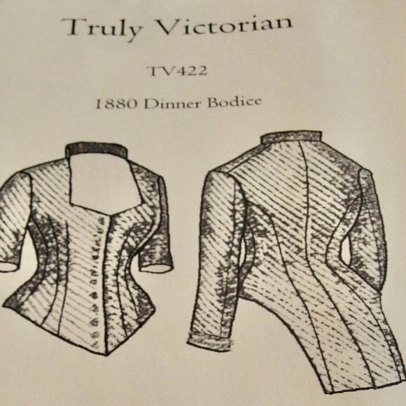 Truly Victorian 1880 Dinner Bodice Pattern TV422 Old West Reenactment Costume - Picture 1 of 6